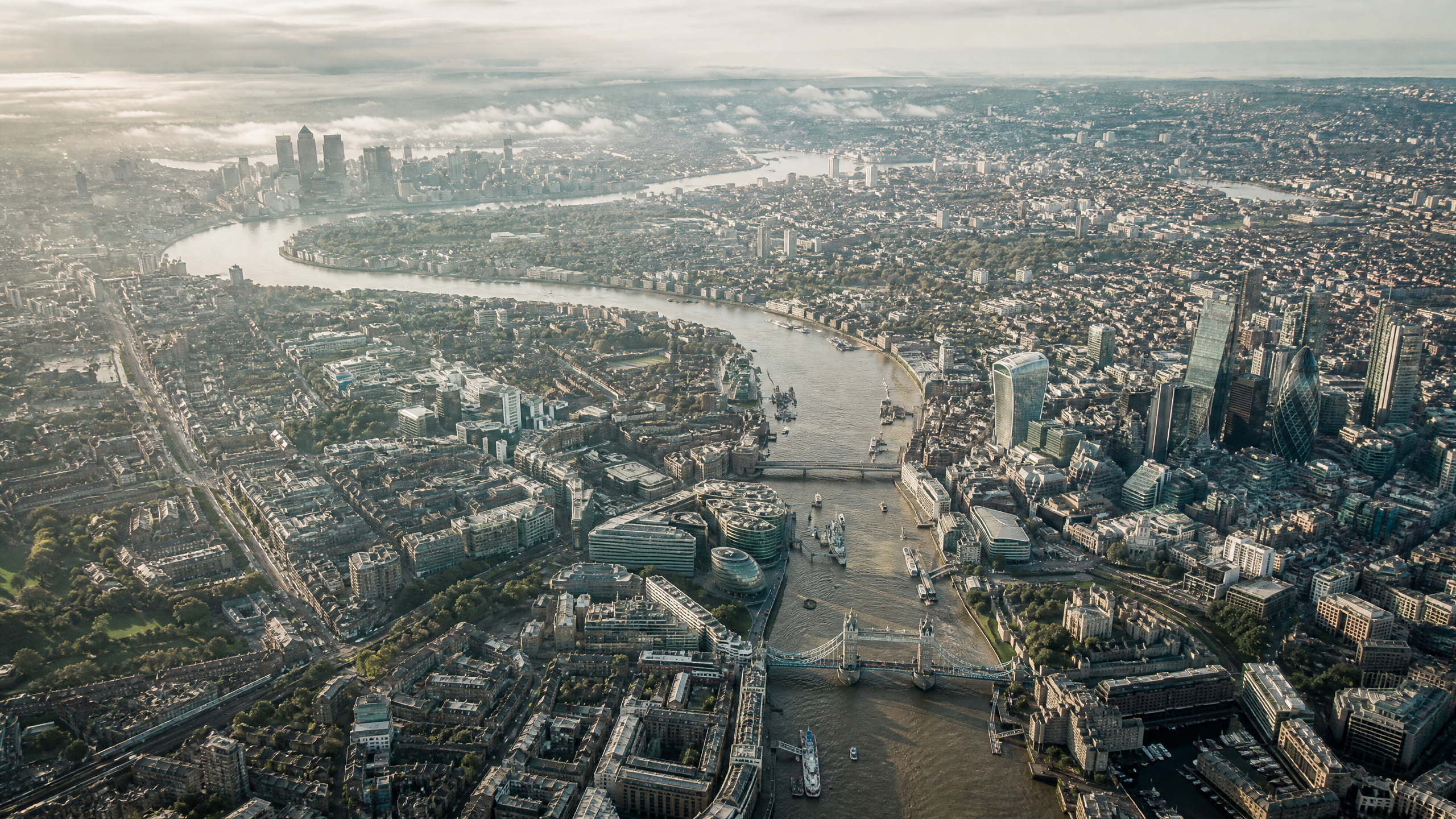 Aerial view of London